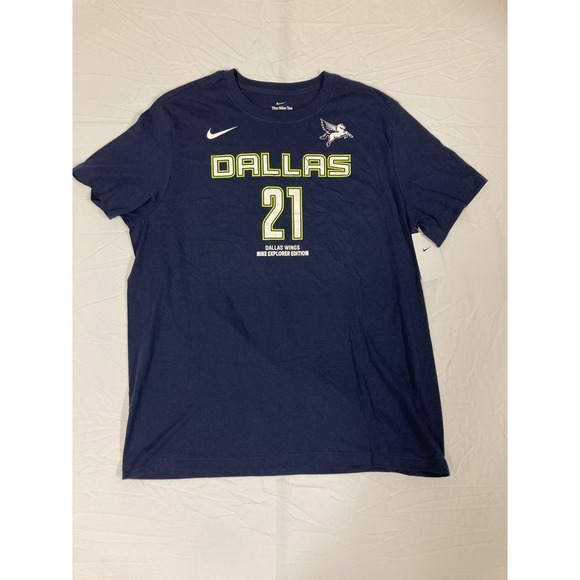 Nike Other - Dallas Wings #21 DiJonai Carrington Nike Explorer Edition T-Shirt Navy Blue - XL